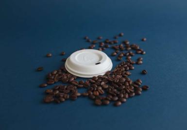 Cup cover with coffee beans